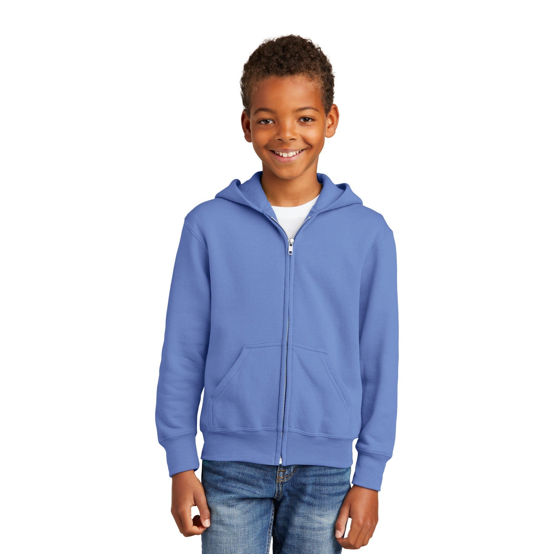 Port & Company-Port & Company® - Youth Core Fleece Full-Zip Hooded Sweatshirt. PC90YZH-MedTech-3